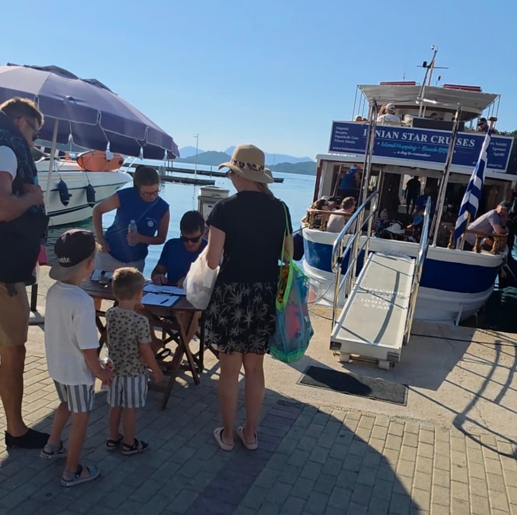 Ionian Star Traditional Boat at nidri port ready for Daily Cruise